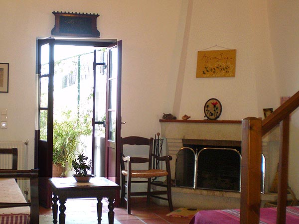 Traditional Cretan sofa. Four beds guest house